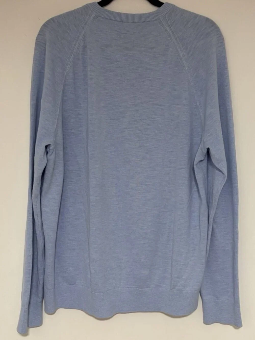 Banana Republic Men’s XLT Light Blue 100% Cotton Slub Crewneck Raglan Sweater